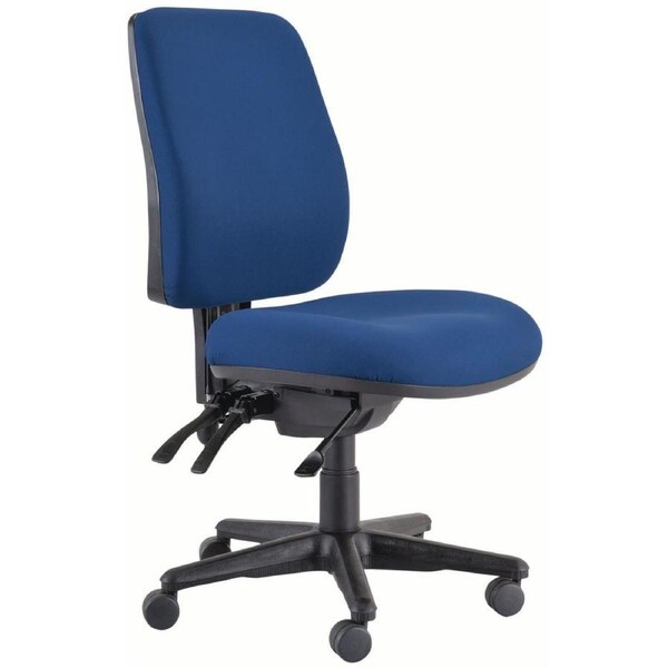 BURO ROMA HIGH BACK 3 LEVER NO ARMS BLUE