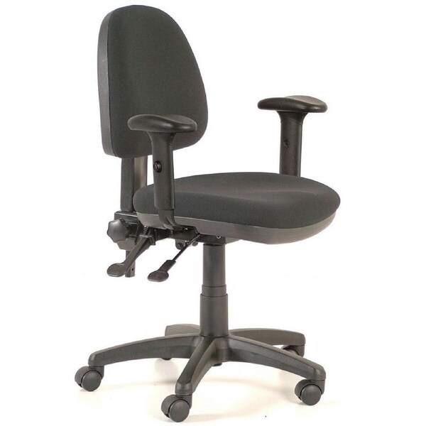BURO STORM TASK CHAIR With Arms Nylon Base Jett Fabric Upholstery Black