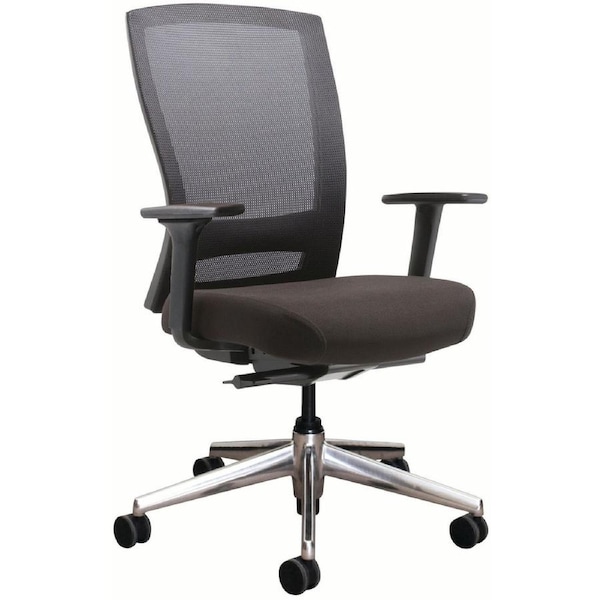BURO MENTOR CHAIR WITH ARMS ALUMINIUM BASE Black