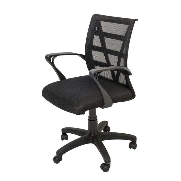 RAPIDLINE VIENNA MEDIUM MESH BACK OFFICE CHAIR With Arms Black Fabric Seat Black Mesh Back