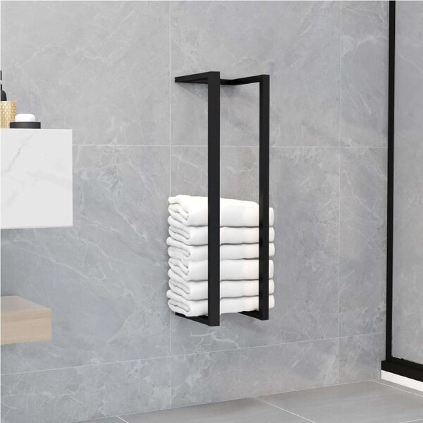 Towel Rack Black 12.5x12.5x60 cm Iron vidaXL