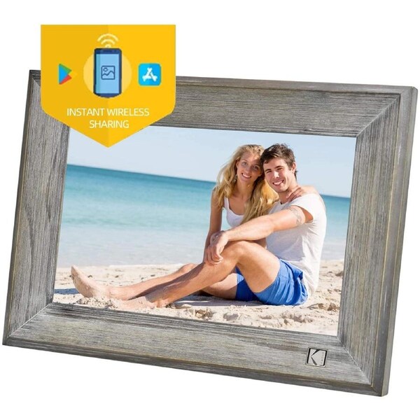 KODAK Classic Digital Photo Wood Frame 1013W, 10 inch Touch Screen Electronic Picture Frame Wifi Enabled with 16GB Internal Memory
