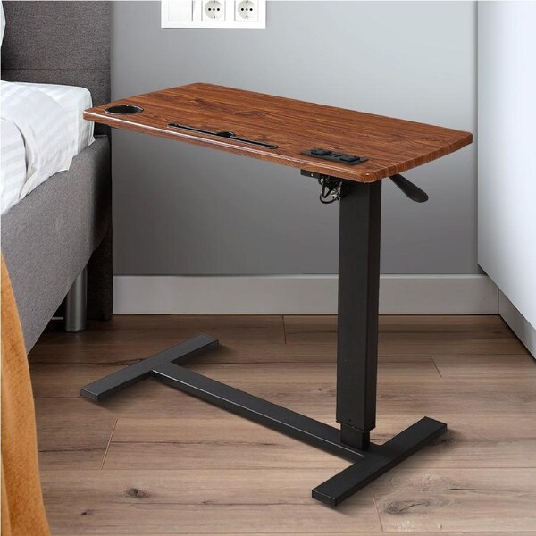 Levede Mobile Standing Desk Foldable Bed Side Table Gas Lift Stand Computer