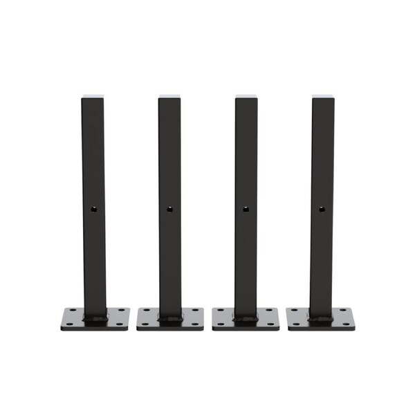 20cm Floating Shelf Brackets Industrial Metal Shelving Supports 4-Pack - Black