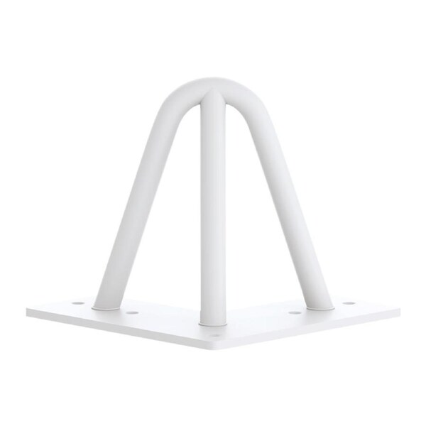 Set of 4 Industrial 3-Rod Retro Table Legs 12mm Steel Bench Desk - 11cm White