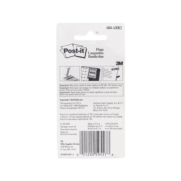 POST-IT Flag 684-ARR2 Arrw Pack of 5 Box of 6