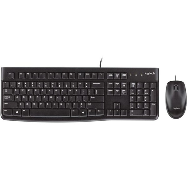 LOGITECH MK120 Keyboard & Mouse Combo Quiet typing and Spill resistant High-definition optical tracking Thin profile 3yr