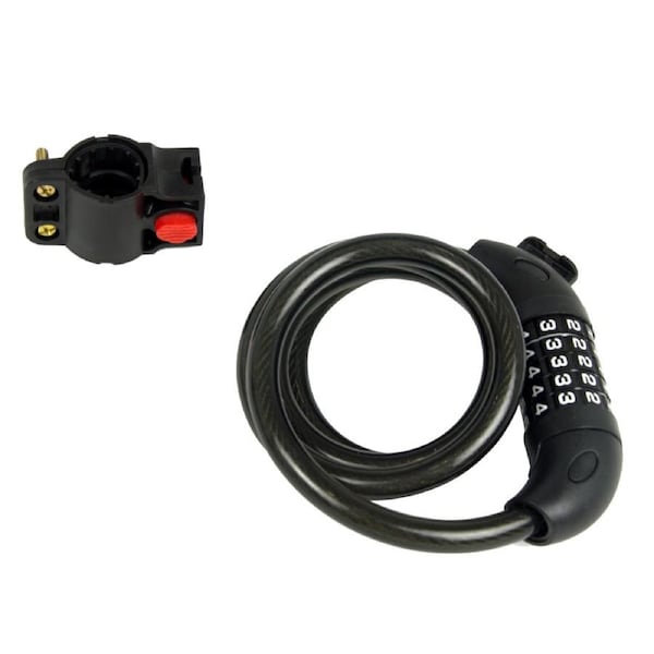 Security 5 Digit Combination Bike Cable Lock with Mounting Bracket