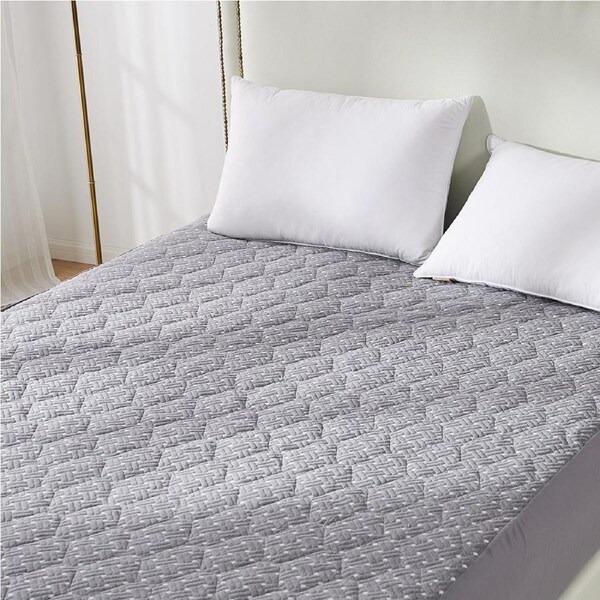 Dreamz Mattress Protector Topper Bamboo Pillowtop Waterproof Cover Underlay Grey - Bamboo Charcoal / King