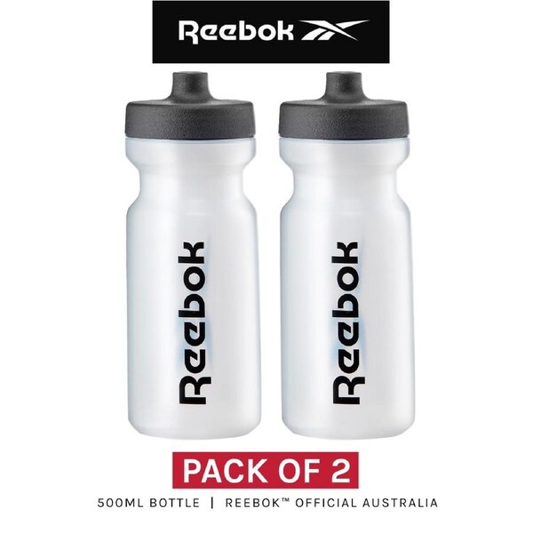 Reebok Water Bottle (500ml, Clear) Pack of 2