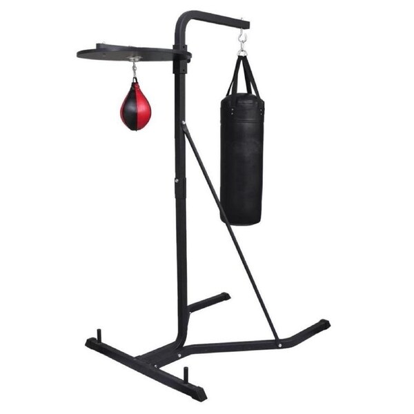 Boxing Bag Stand with Speed ball Platform Speedball Punching Rack Steel Frame