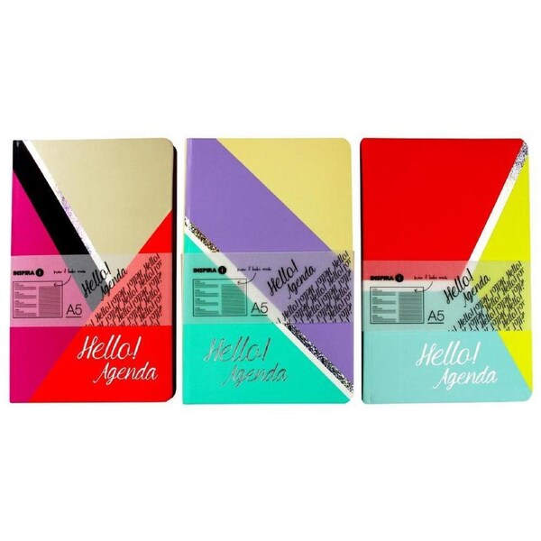 Inspira A5 Hello Agenda 96 Pages Dated Note Book Notebook - Assorted Colours