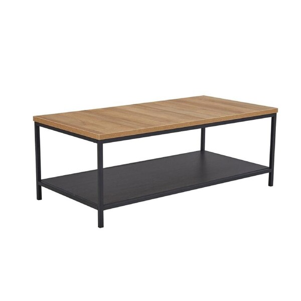Design Square Open Shelf Rectangular Coffee Table - Oak