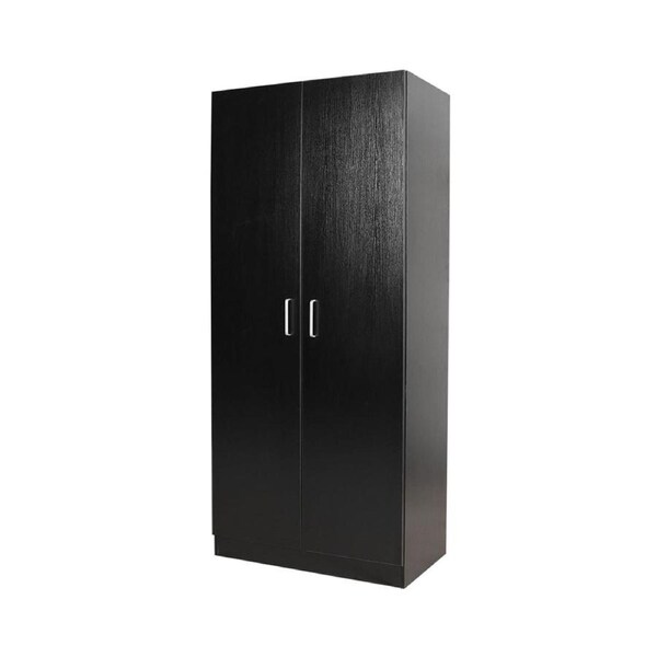 Design Square Modern 2-Door Multi-Purpose 5-Tier Cupboard Pantry Storage Cabinet - Black