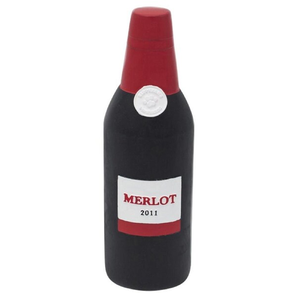 Zippy Paws Latex Happy Hour Crusherz Squeaker Dog Toy - Red Wine