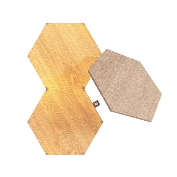 3PC Nanoleaf Elements Wood Look Expansion Pack Hexagon w/Wall Mounting Plates