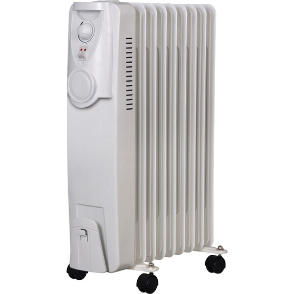 Heller HOCH9 2000W Electric Portable 9 Fin Oil Heater/Column/Castor Wheels White