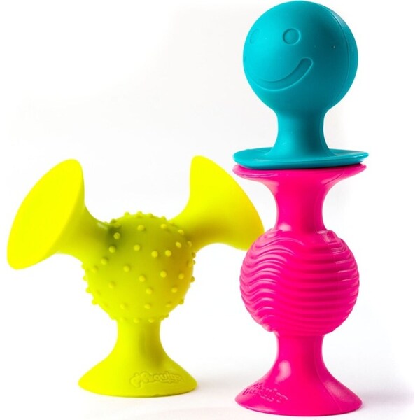 3pc Fat Brain Toy Co PipSquigz for Baby/Infant 6m+ Silicone Toys Suction Cups