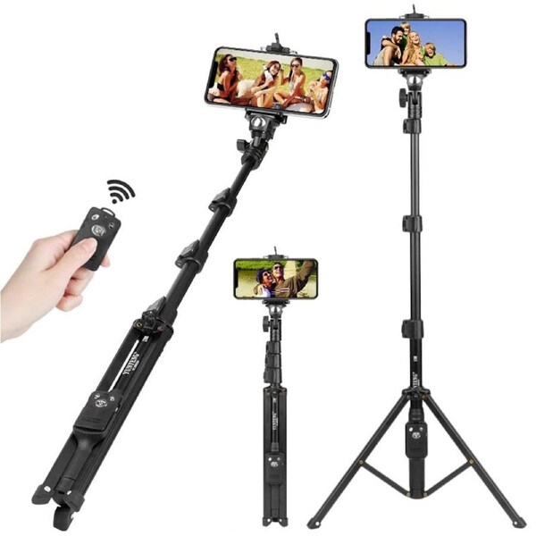 YUNTENG 1388 Aluminum Tripod Selfie Stick with Phone Holder Remote Control