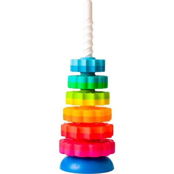 Fat Brain Stacking Toy Co SpinAgain 1-4y Baby/Kids/BPA free Plastic Screw Disc