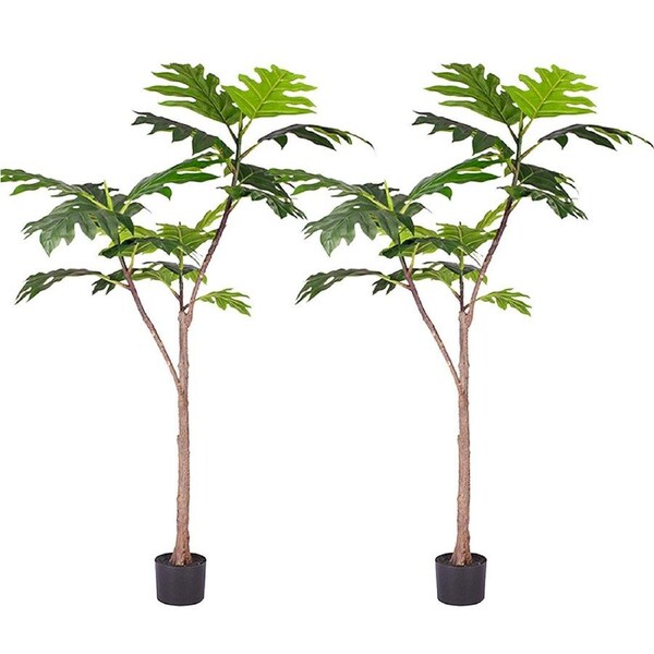 SOGA 2X 150cm Artificial Natural Green Split-Leaf Philodendron Tree Fake Tropical Indoor Plant Home Office Decor