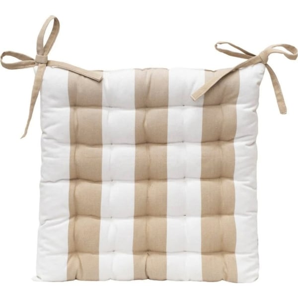 J.Elliot Outdoor 40cm Square Stripe Chair/Seat/Lounge Pad/Cushion/Pillow TAU/WHT