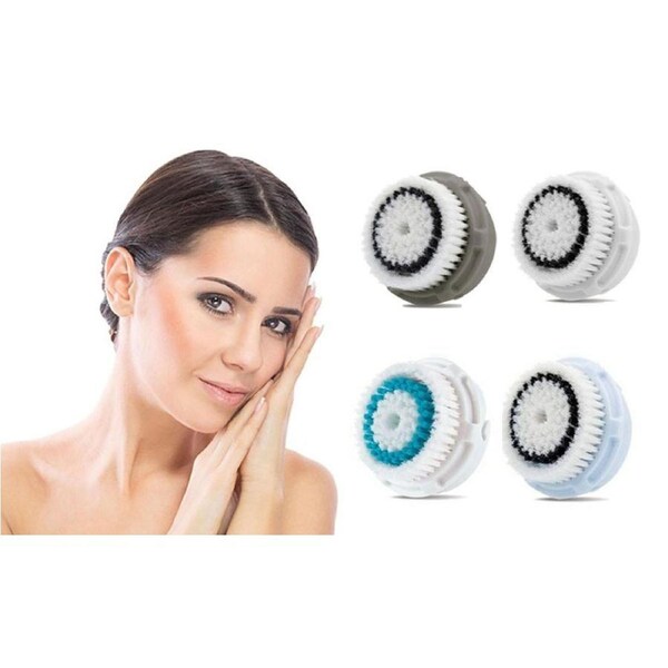 Facial Clarisonic Compatible Brushes - 4 Heads for 1x Deep pore, 1x Delicate, 1x Sensitive & 1x Normal Skin