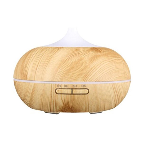 Ultrasonic Aromatherapy Diffuser Modern Diffuser with Timer & Ambient Light Settings - Therapeutic Grade for Essential Oils, Version 2 Light wood