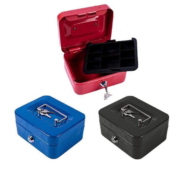 Cash Box Medium Lockable Deposit Slot Petty Cash Money Box Safe 2 Keys Portable