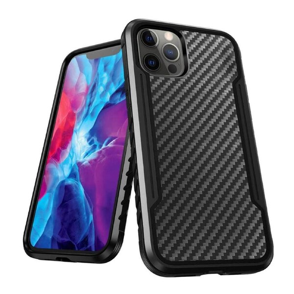 Zuslab iPhone 12 / 12 Pro Case Iron Shield Carbon Fiber Black