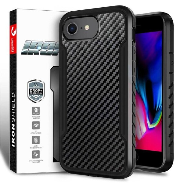 Zuslab iPhone SE 2020 / 8 / 7 / 6 Case Iron Shield Carbon Fiber Black