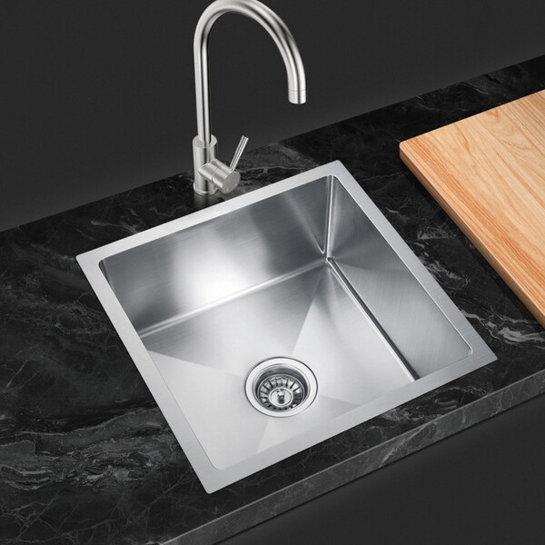 ACA 440x440mm Handmade 304 Stainless Steel Single Bowl Laundry Kitchen Sink