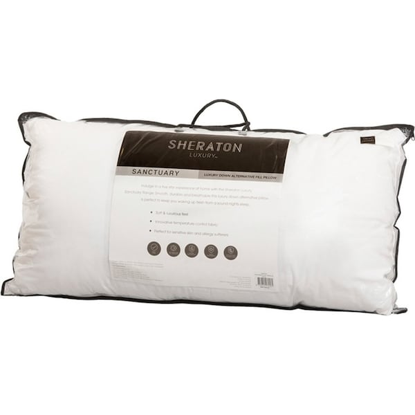 Sheraton Luxury Microfibre 50x90cm King Pillow 1100g Fill Long Chain Cushion WHT