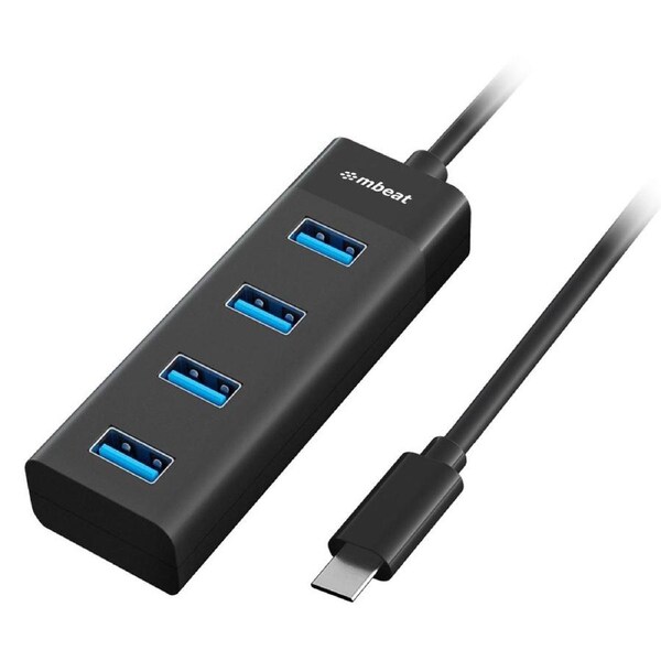 MBEAT USB-C to 4-Port 3.0 Hub - Black