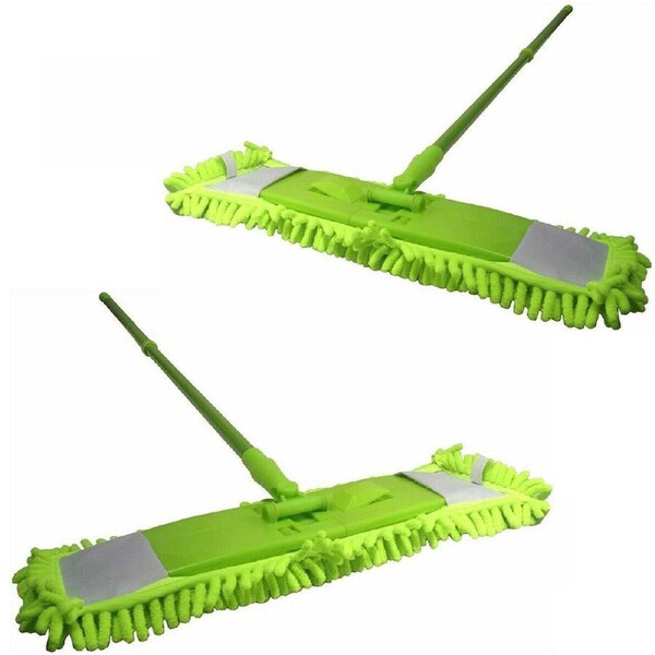 2X BOOM JOY Microfiber Flat Mop Microfibre Cleaning Squeeze Hand Free Floor Mop