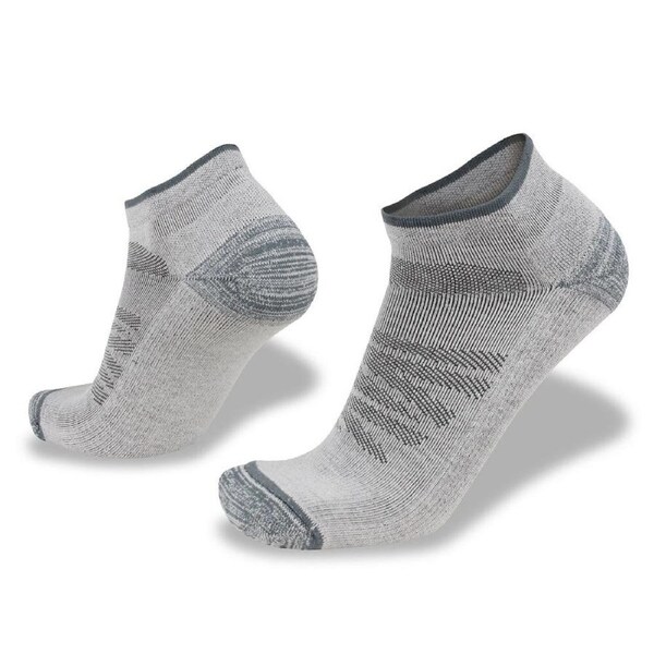 Wilderness Wear Unisex Mens S 3-8 Cool Plus Cushioned Runner Socks Silver Low