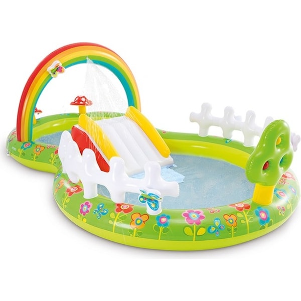 Intex 2.9m Inflatable Garden Kids Play Centre/Toys Water Slide/Outdoor Pool 3y+