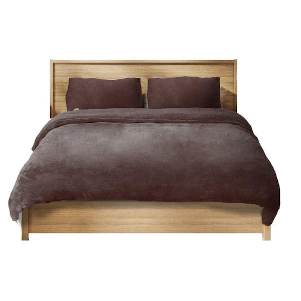 Luxury Bedding Two-Sided Quilt Cover with Pillowcase Super King Size Taupe