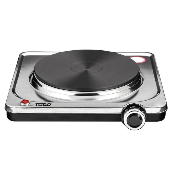 TODO 1500W Portable Hotplate Electric Cooktop Single Stainless Steel