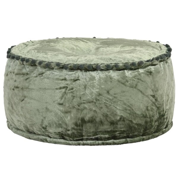 Round Pouffe Velvet 40x20 cm Green vidaXL