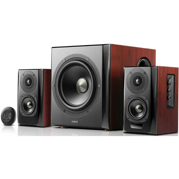 Edifier S350DB 2.1 Bluetooth Multimedia Speakers w/ 8" Booming Subwoofer Brown