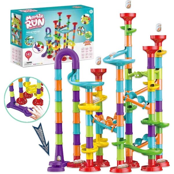142pcs Large Marble Race Run Building Blocks Toys Educational Preschool Kids Deluxe Set