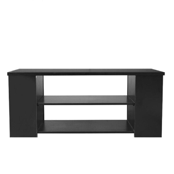 Design Square Simpleline Open Shelves TV Stand Entertainment Unit - Black