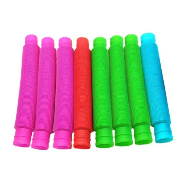 8-Pack Sensory Pop Tubes Versatile Fidget Toy Set for Developing Fine Motor Skills & Interactive Sensory Fun