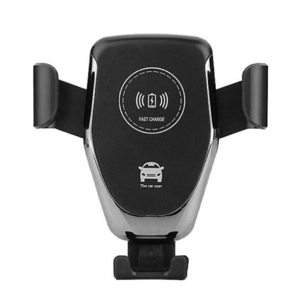 Wireless Car Charger Smartphone Holder Fast Charging Auto-Clamping Car Mount - Black