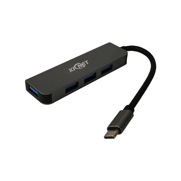4 IN 1 USB Type C Hub Ultra Slim Aluminium 4 Port USB3.0/2.0 Hub Gray