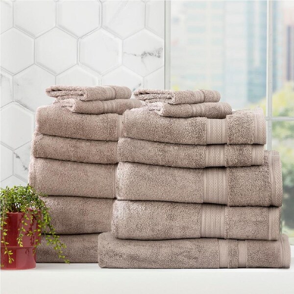 Renee Taylor Stella 650 GSM Bamboo Cotton 14 Piece Pewter