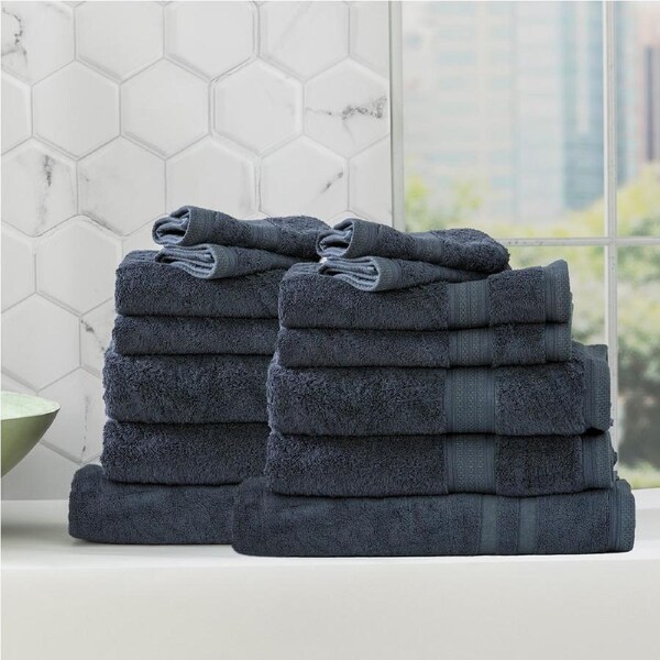 Renee Taylor Stella 650 GSM Bamboo Cotton 14 Piece Indigo
