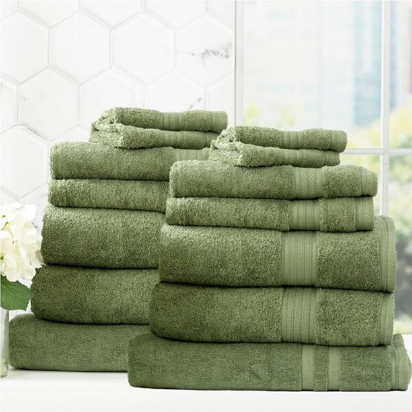Renee Taylor Stella 650 GSM Bamboo Cotton 14 Piece Jade