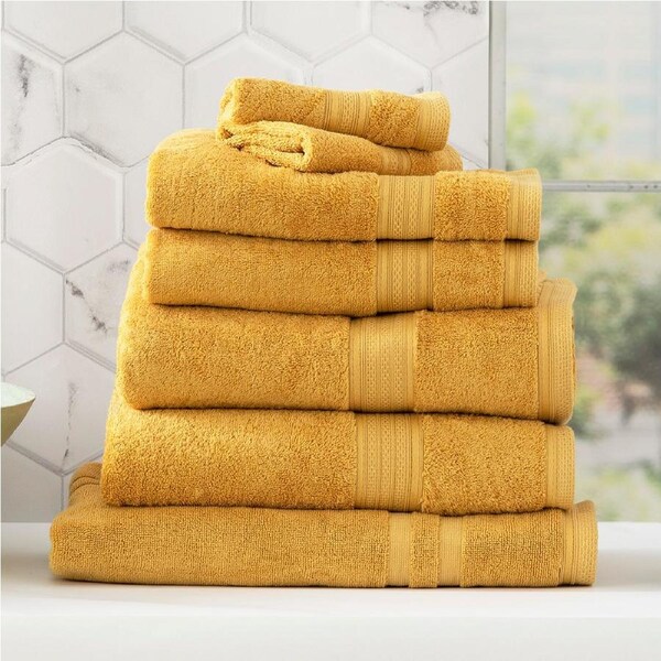 Renee Taylor Stella 650 GSM Bamboo Cotton 7 Piece Mustard